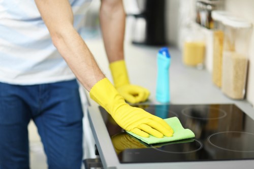 Sanitized office kitchen and meeting space in Pimlico